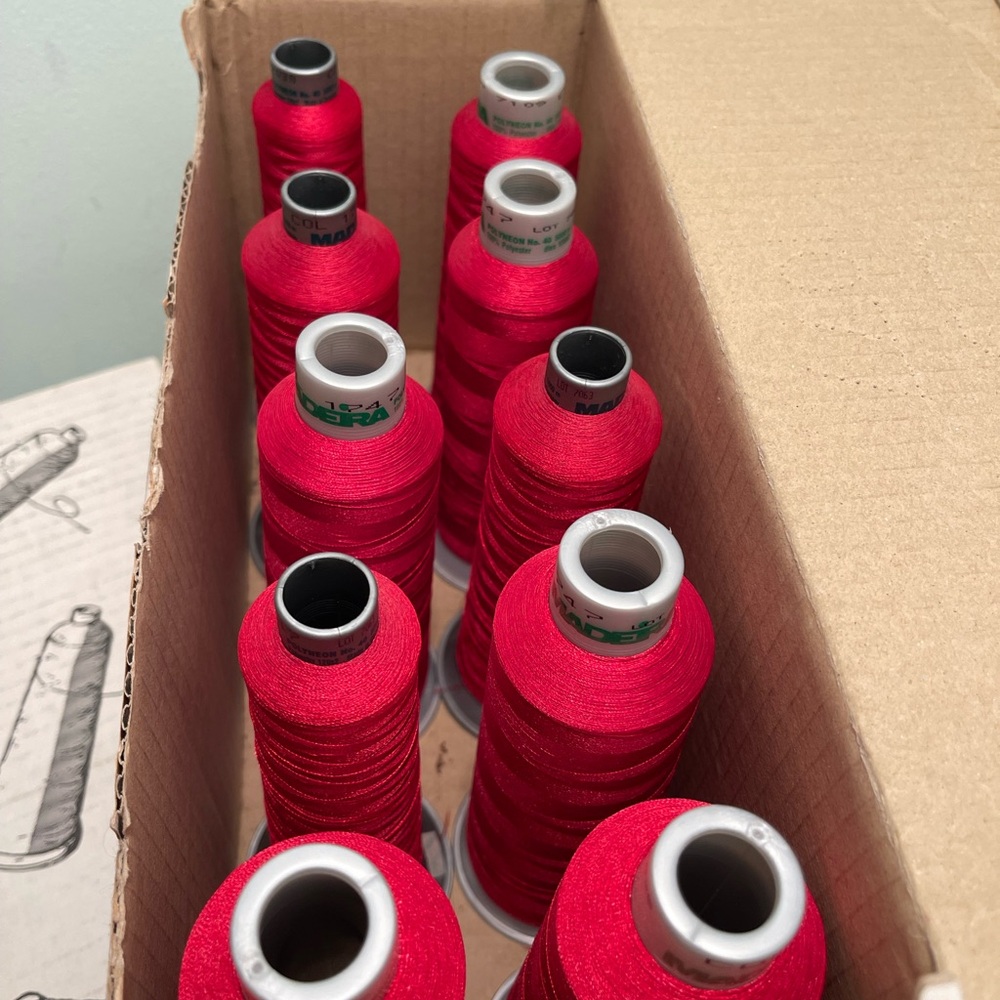 Set of Red Sewing Threads